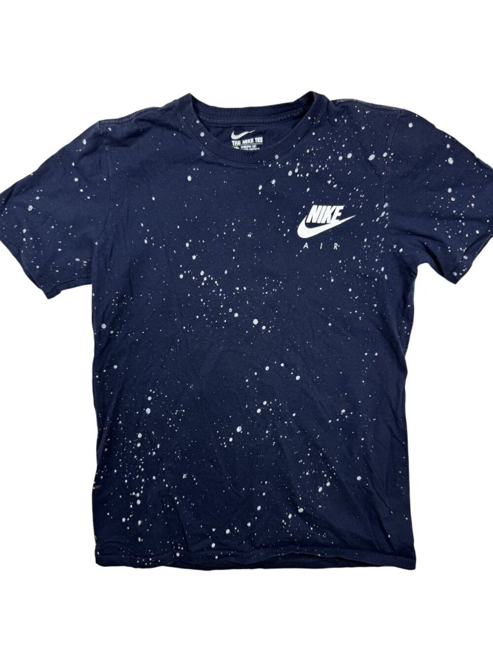 Nike Air Mens Splatter Print Tee Navy Short Sleeve Cotton Athletic Cut S